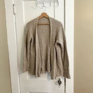 Unbranded neutral oatmeal colored open cardigan sweater